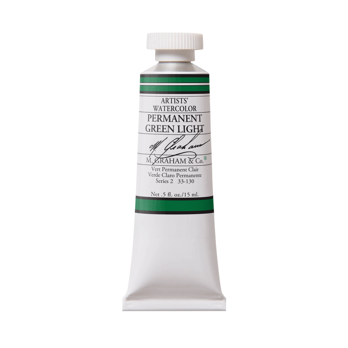 M. Graham Artists' Watercolour - Permanent Green Light, 15 ml tube