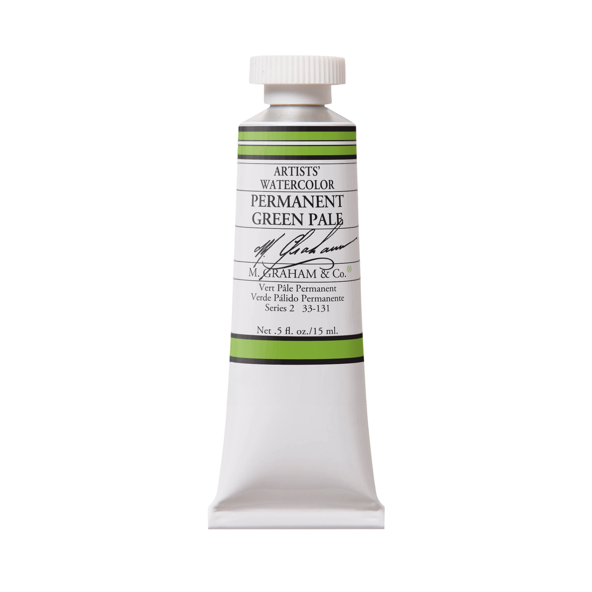 M. Graham Artists' Watercolour - Permanent Green Pale, 15 ml tube