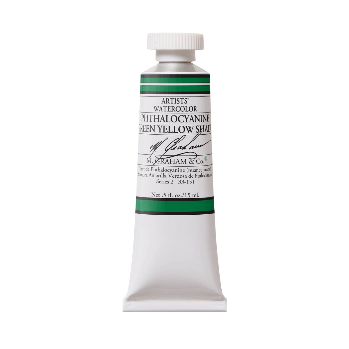 M. Graham Artists' Watercolour - Phthalocyanine Green Yellow Shade, 15 ml tube