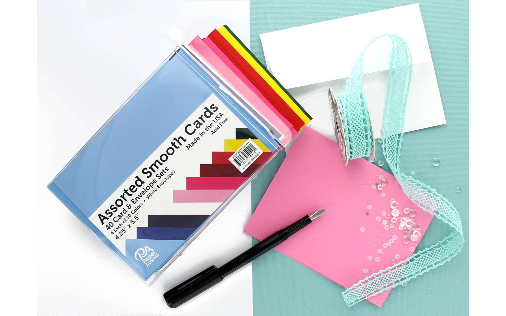 Coloured Card & Envelope 40pk