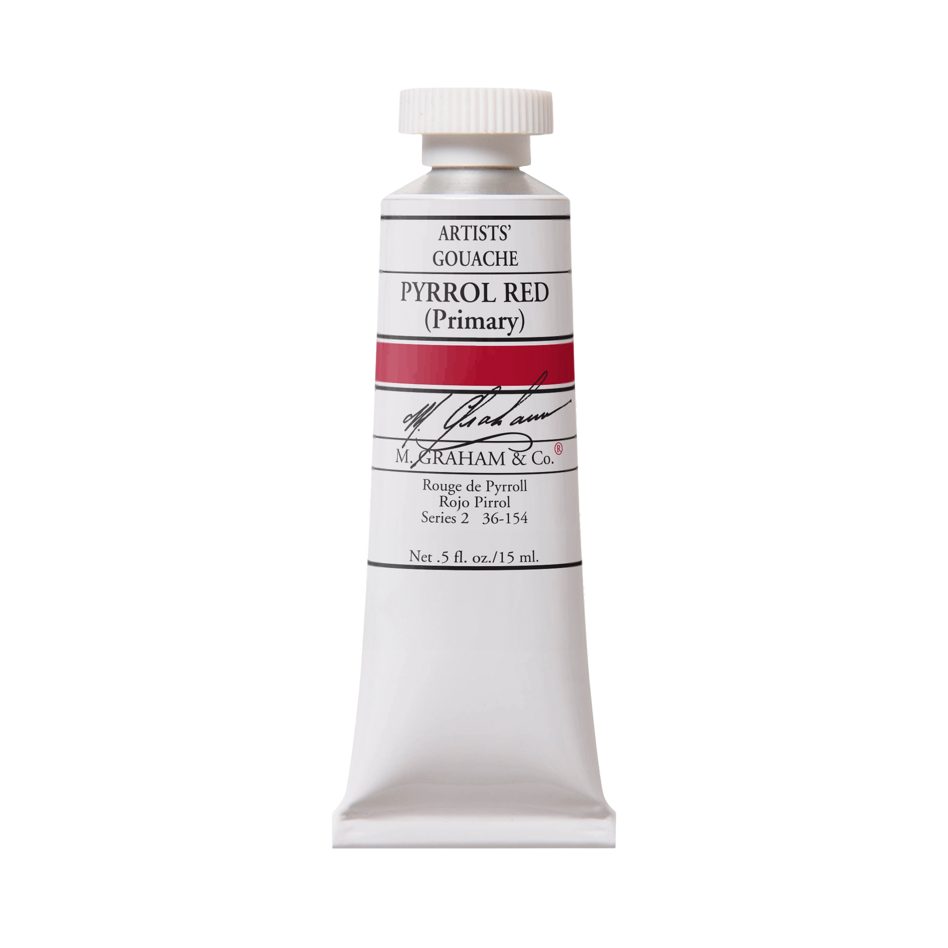 M. Graham Artists' Gouache - Pyrrol Red, 15 ml tube