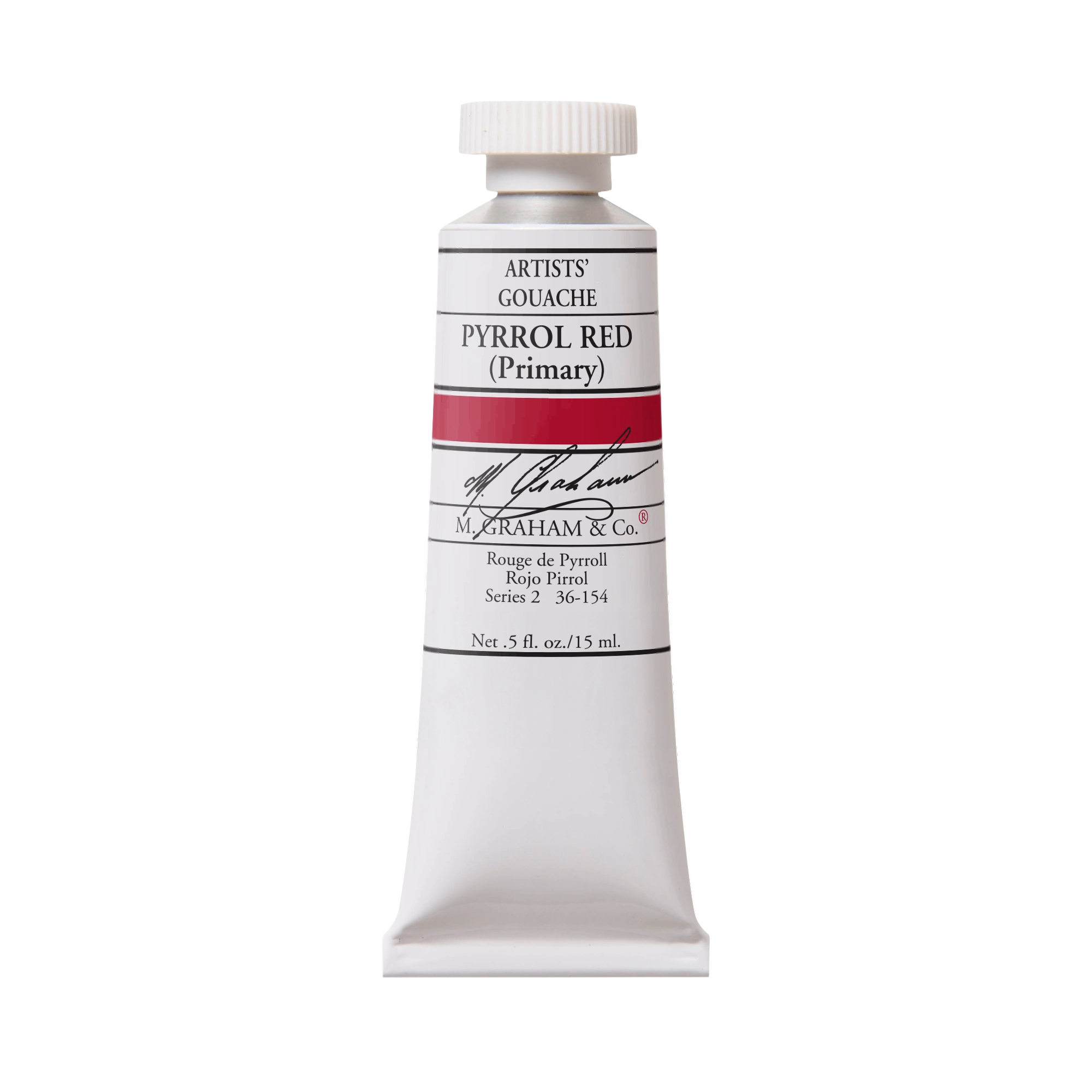 M. Graham Artists' Gouache - Pyrrol Red, 15 ml tube