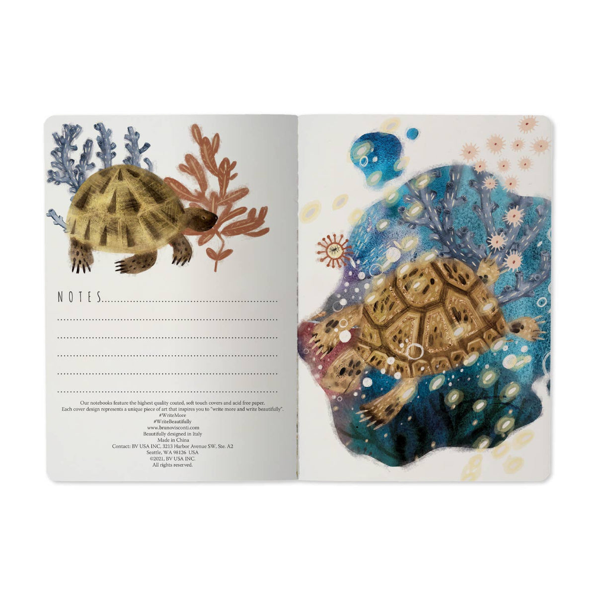 Bruno Visconti Coral lined notebook, view 3