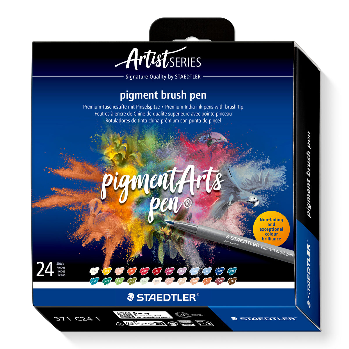 Staedtler Pigment Arts brush pen set — 24 Pens, Assorted II (371 C24-1)