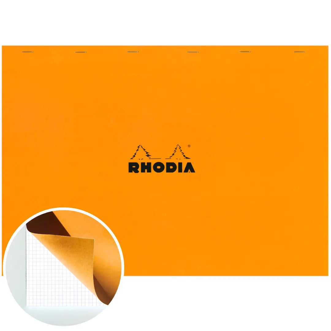 Rhodia Grid 5x5 Notepad N°38, Orange, A3+ | 80 Sheets