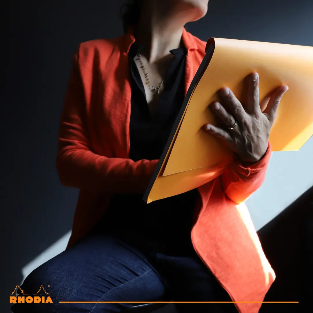 Rhodia Grid 5x5 Notepad N°38, Orange, A3+ | 80 Sheets