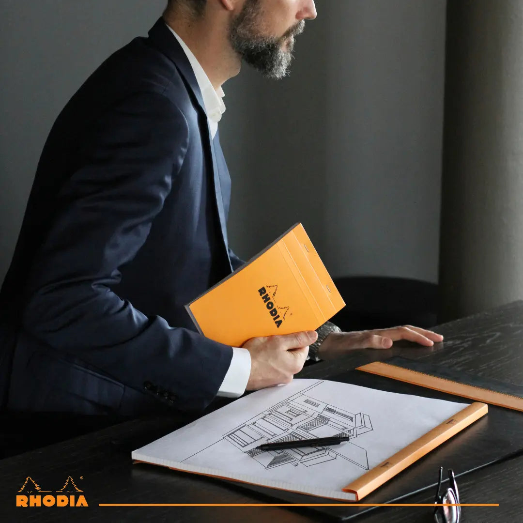 Rhodia Grid 5x5 Notepad N°38, Orange, A3+ | 80 Sheets