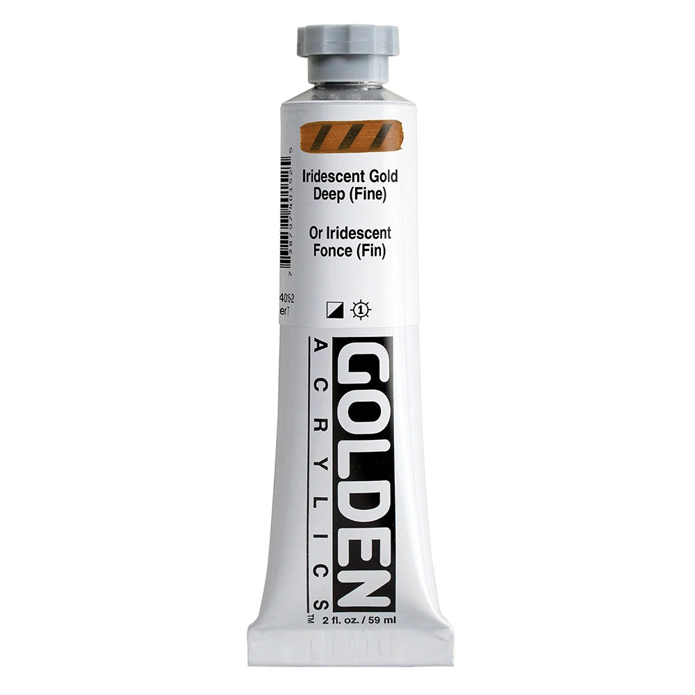Golden Heavy Body Acrylic Iridescent Gold Deep Fine, 2 oz (59 ml) tube