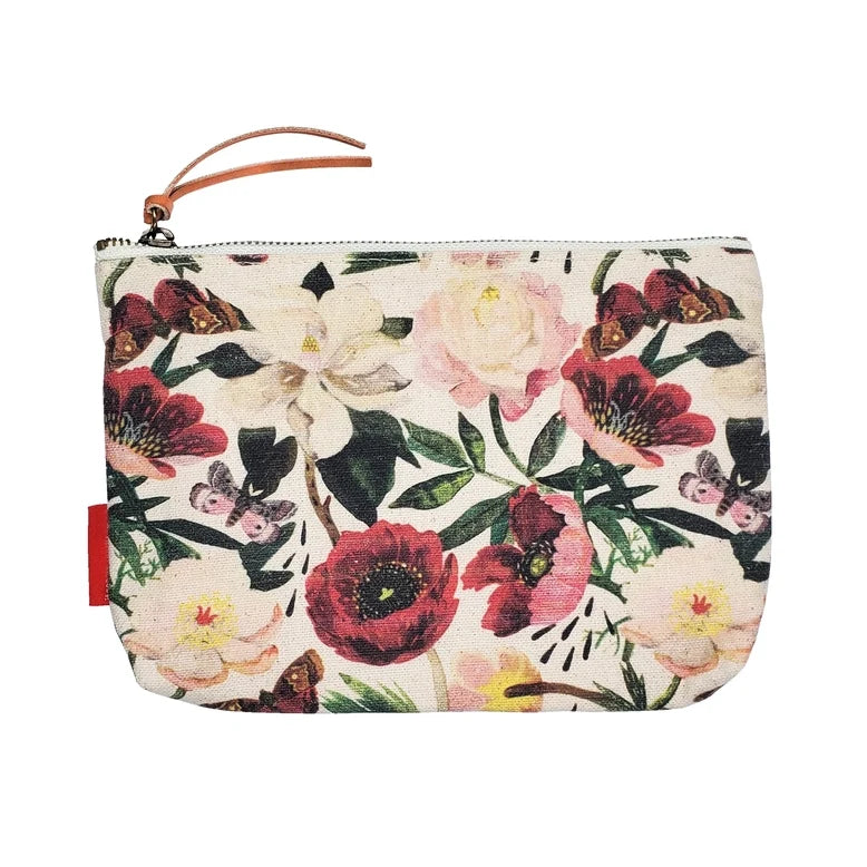 Bruno Visconti canvas pencil pouch, Peonies