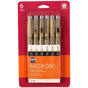 Pigma Micron Set- 01/03/05/08/10/12 Black