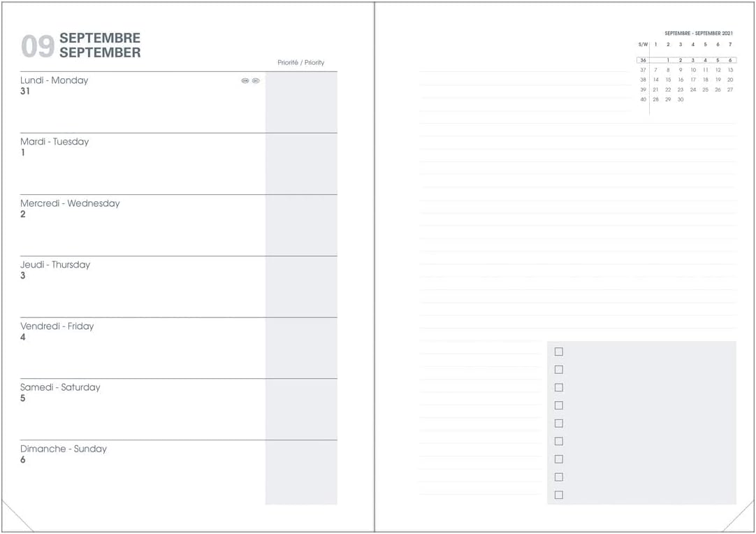 Planner Refill Academic Weekly Note 21 2025/26 Sept-Dec