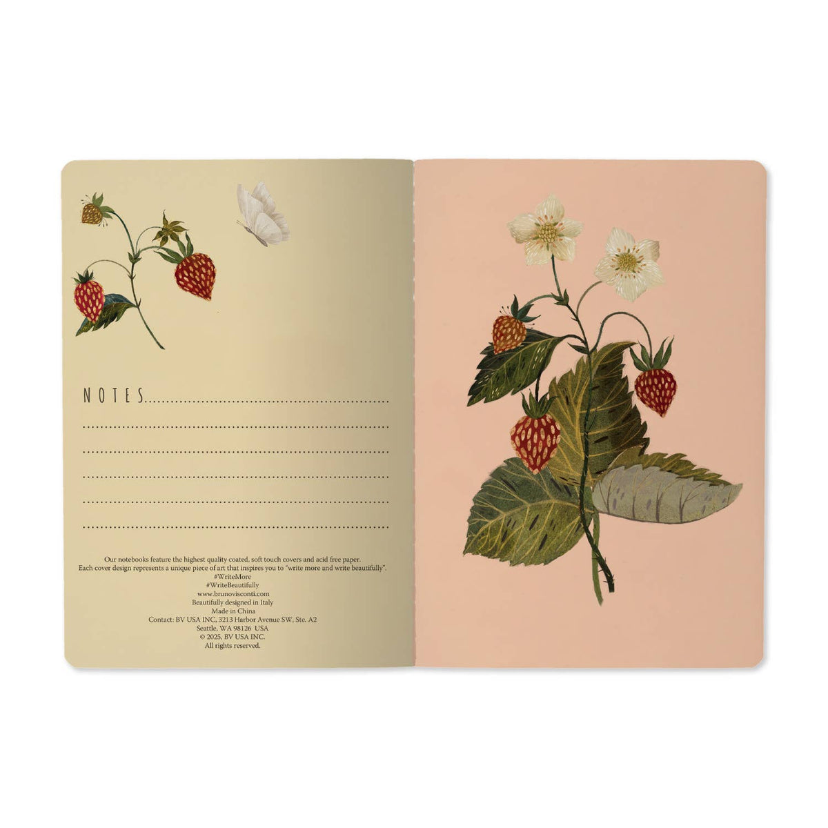 Bruno Visconti Wild Strawberry lined notebook, view 3