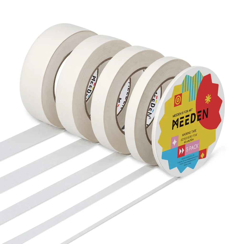 Meeden Masking Tape Set — 5 Rolls, 0.2" to 1.4" Widths