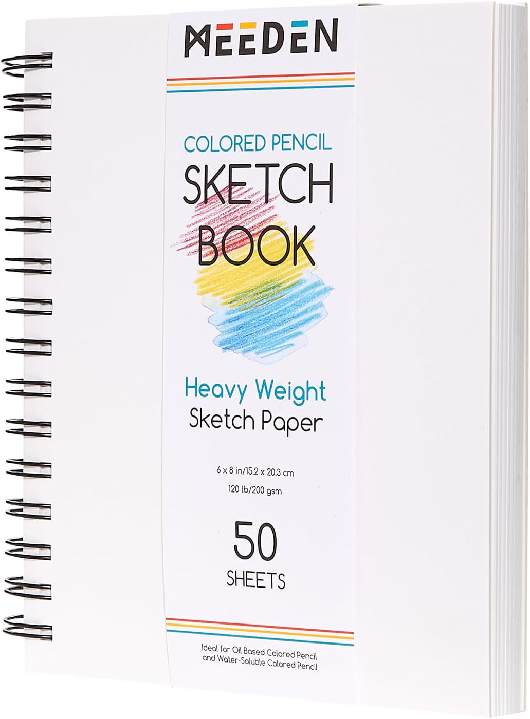 Meeden Coloured Pencil Sketchbook, 100% Cotton, 120 lb