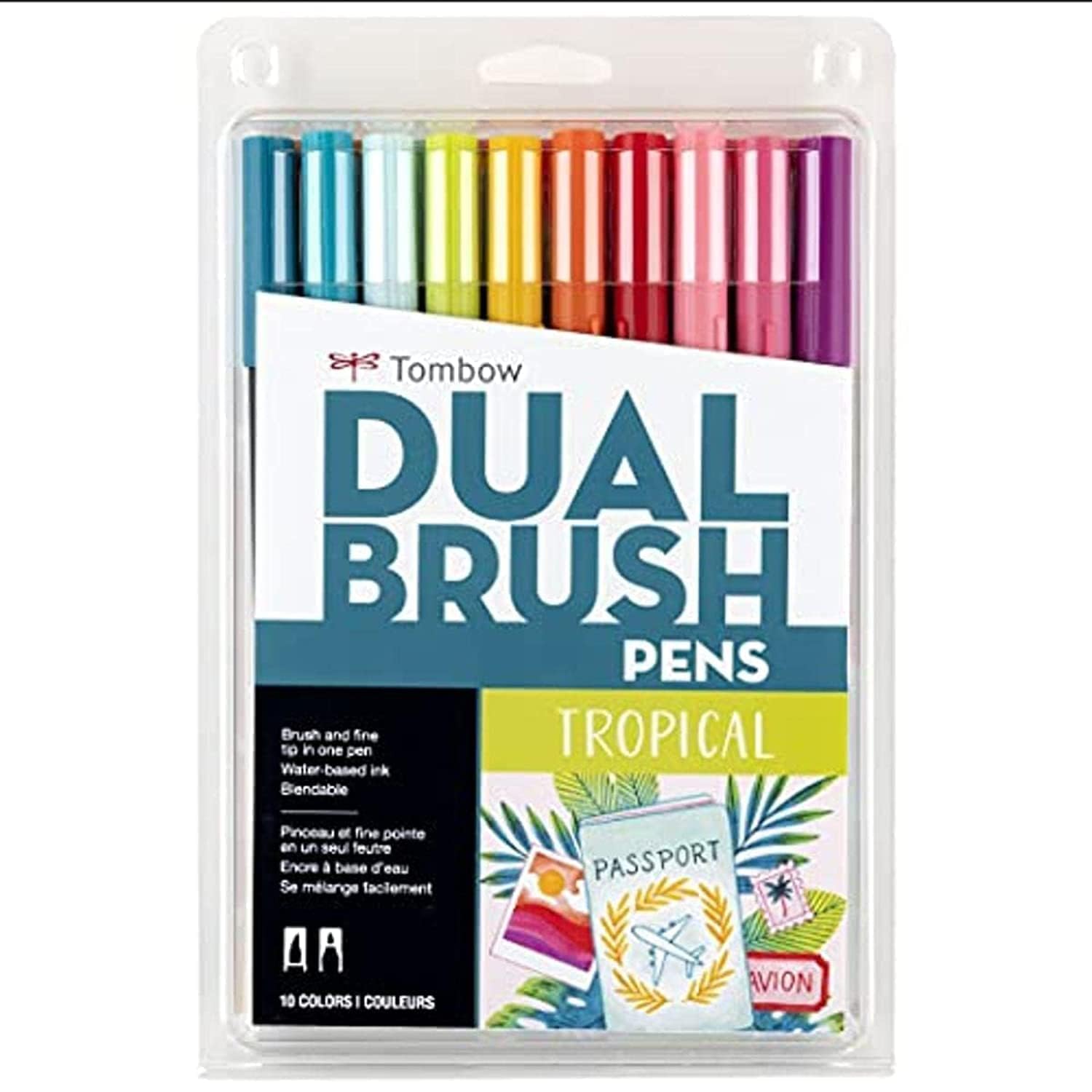 Tombow Dual Brush Pens - Tropical Colors, 10/Pack