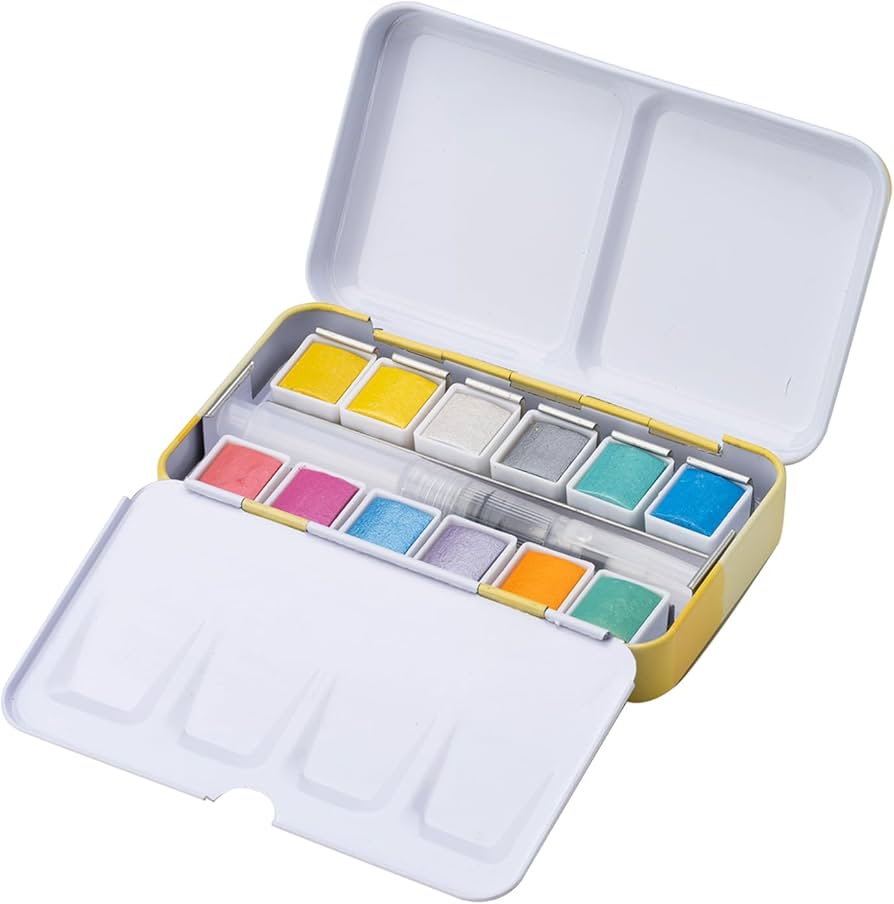Watercolour Travel 12-Colour Tin - Metallics
