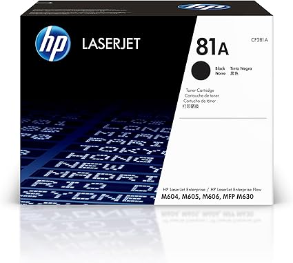HP 81A (CF281A) Original Laser Toner Cartridge - Single Pack - Black - 1 Each