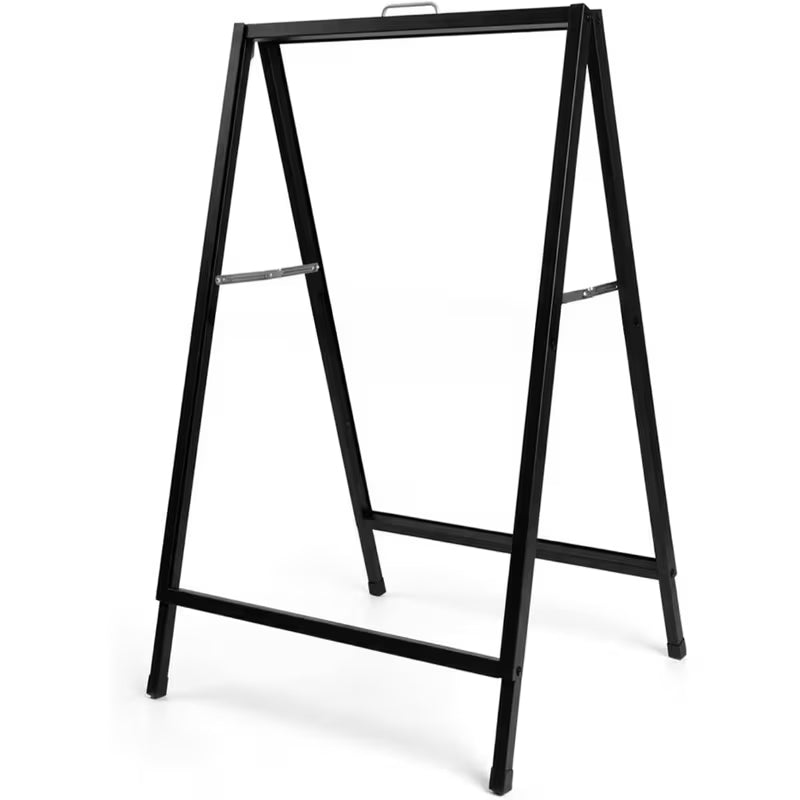 Heavy-Duty A-Frame Sandwich Board Sign – 24" x 36", Double-Sided, Black