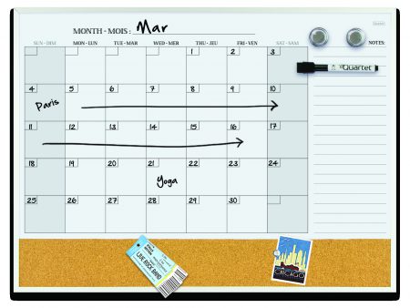 Combo Board Calendar Whiteboard and Cork 17"X23"