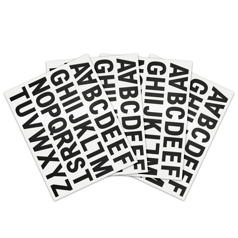 Pre-Cut Vinyl Uppercase Letters Matte Black, Permanent 1.75"x1.38"