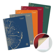 Cahier Forever ligné de qualité supérieure, reliure spirale, 120 pages, format A4 (14,8 x 21 cm) - Assortis