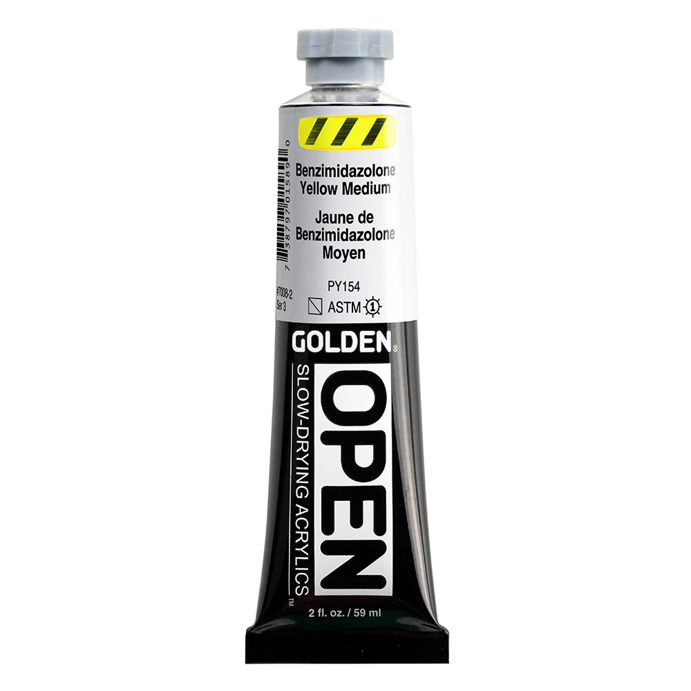 Golden OPEN Acrylic Benzimidazolone Yellow Medium, 2 oz (59 ml) tube