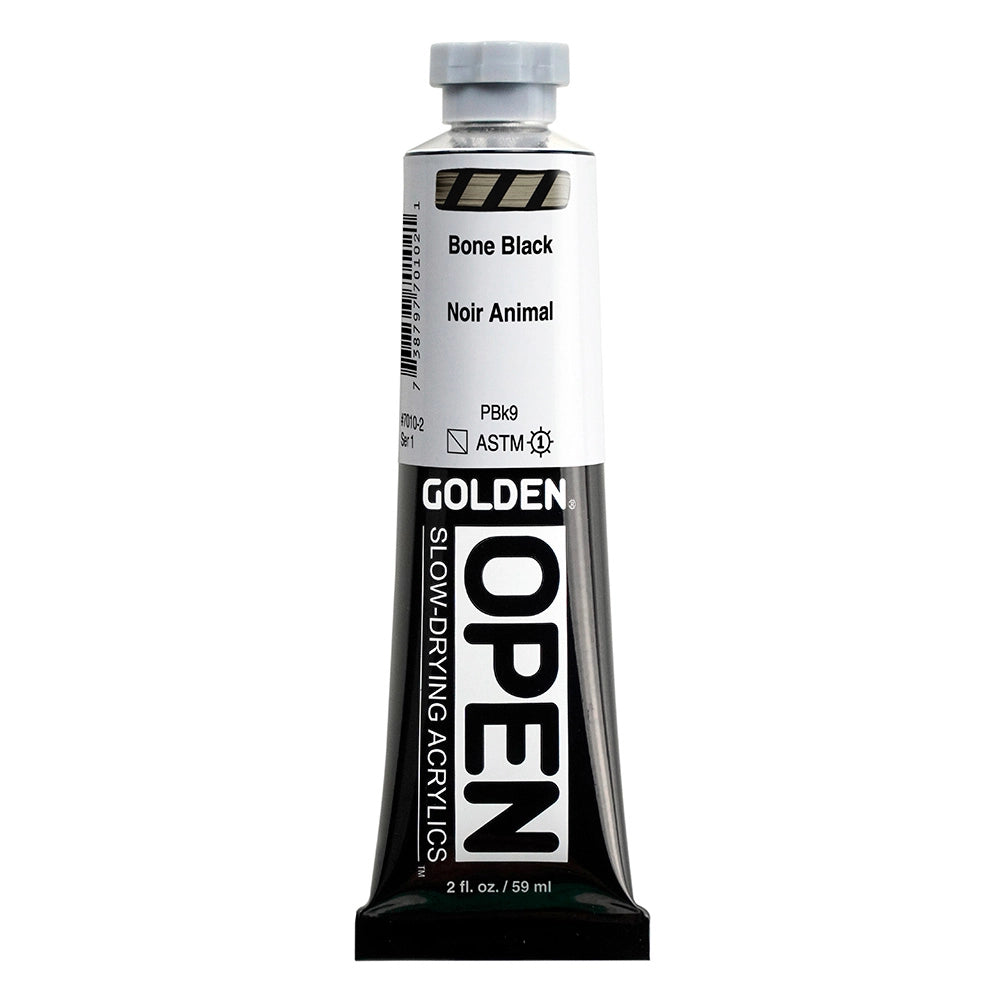 Golden OPEN Acrylic Bone Black, 2 oz (59 ml) tube