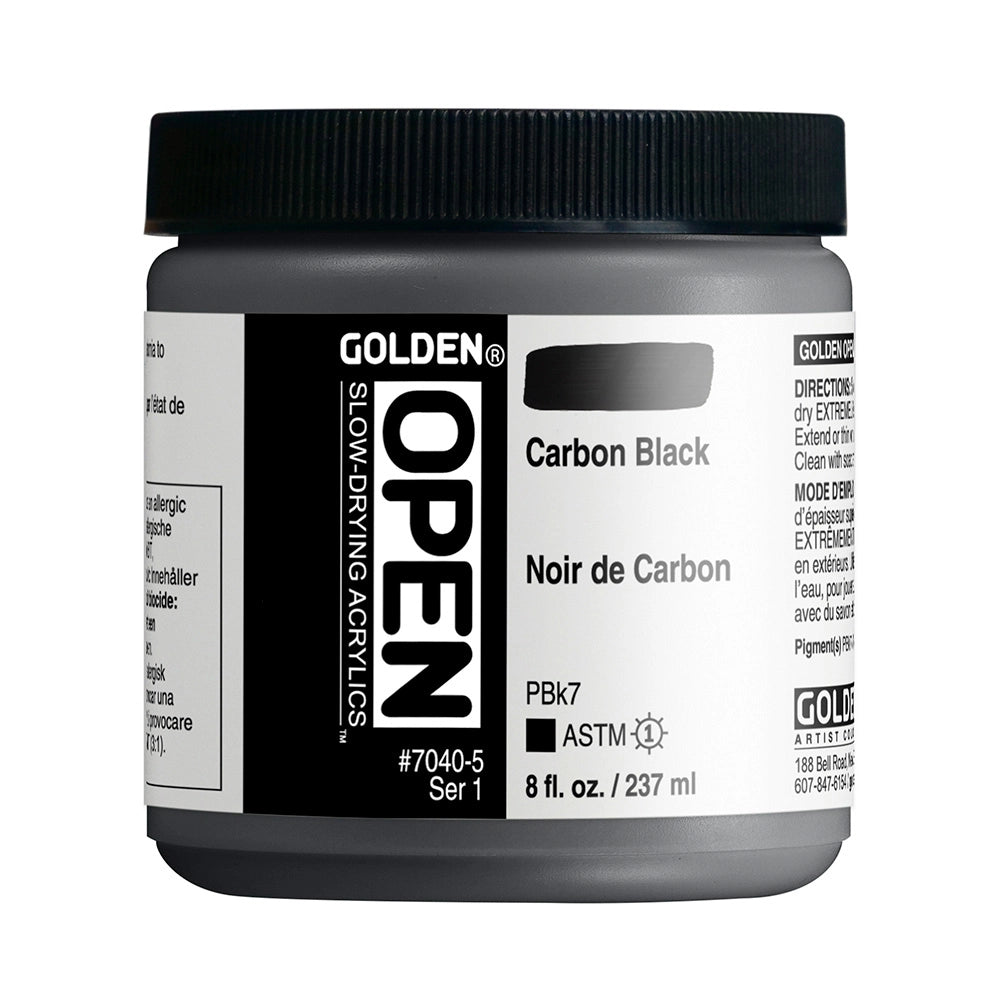 Golden OPEN Acrylic Carbon Black, 8 oz (237 ml) tube
