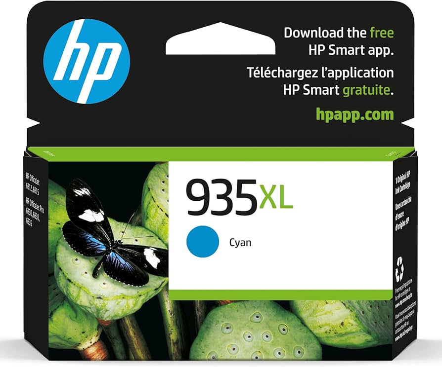 HP 935XL (C2P24AN) Original High Yield Inkjet Ink Cartridge - Cyan - 1 Each