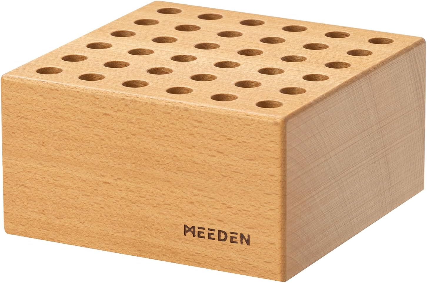 Beechwood 36-Slot Brush & Pencil Holder