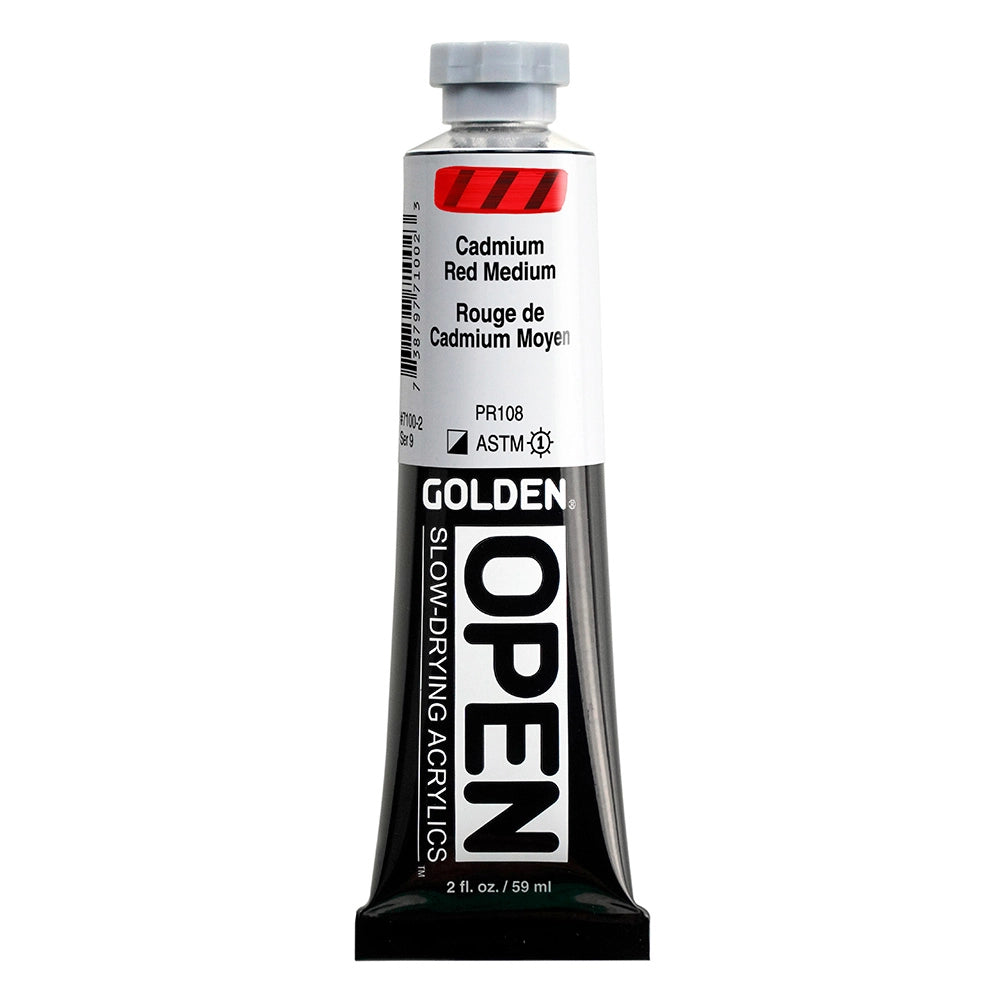 Golden OPEN Acrylic Cadmium Red Medium, 2 oz (59 ml) tube