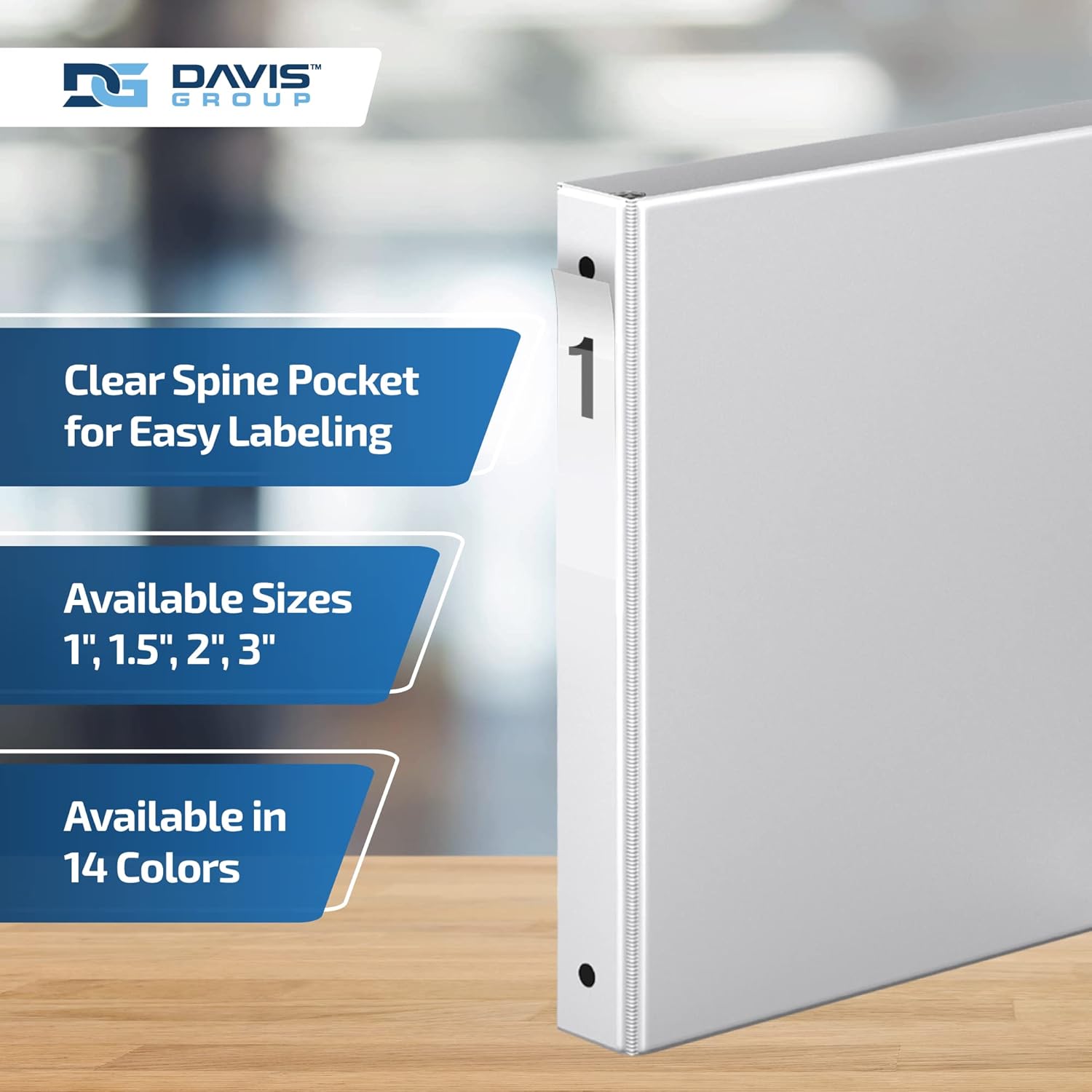 Davis Group Premium Round Ring Binder – 85% Recycled, Made in Canada – 4 Sizes, 15 Colours