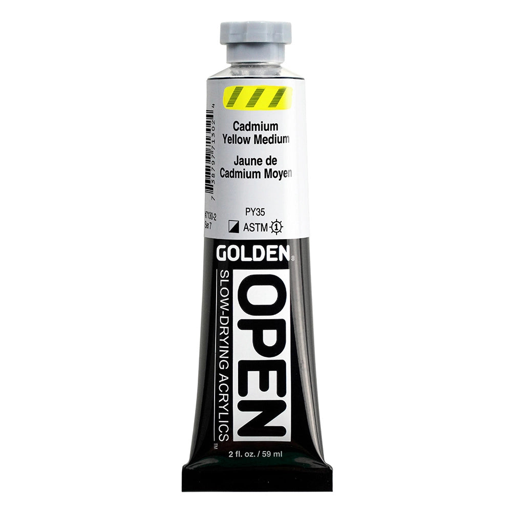 Golden OPEN Acrylic Cadmium Yellow Medium, 2 oz (59 ml) tube