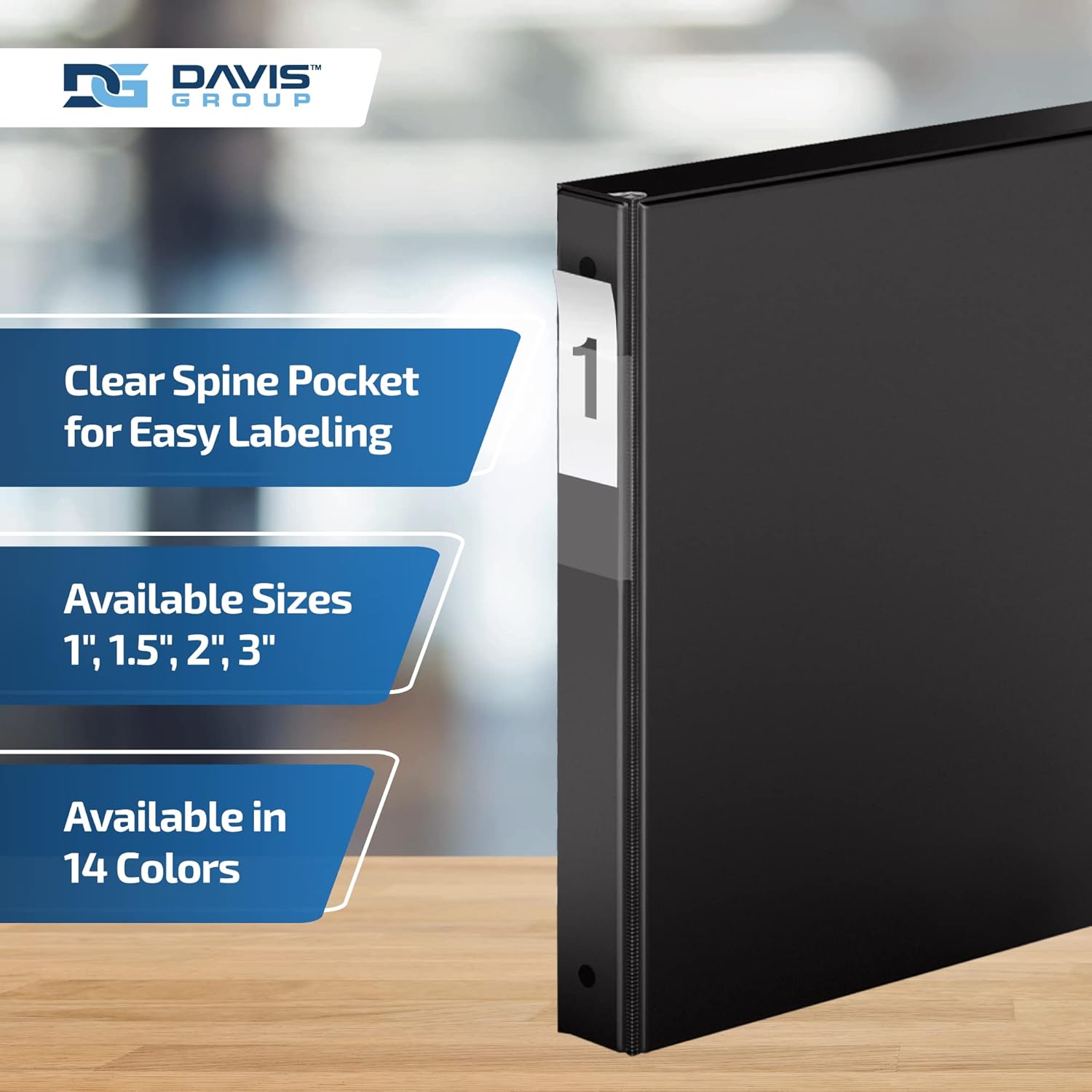 Davis Group Premium Round Ring Binder – 85% Recycled, Made in Canada – 4 Sizes, 15 Colours