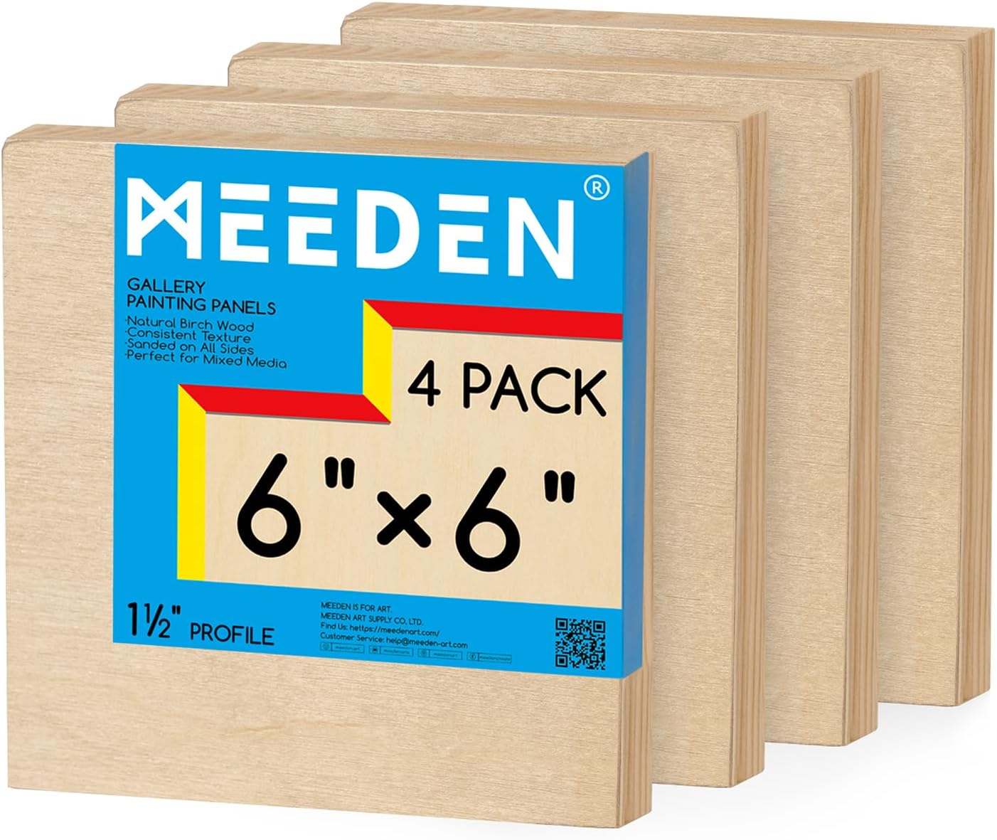 Meeden Cradled Birch Boards 1.5" Gallery Depth