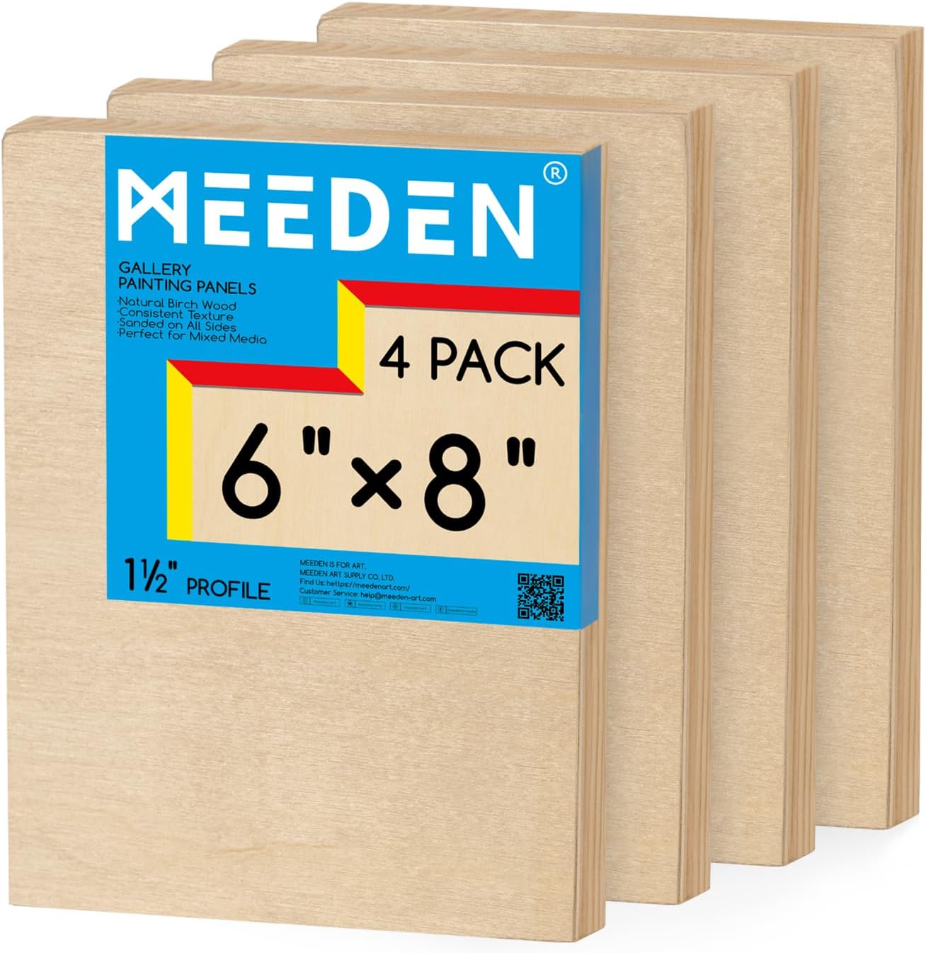 Meeden Cradled Birch Boards 1.5" Gallery Depth