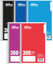 Hilroy Coil Exercise Three Subject Notebook 300 Pages ASSTD