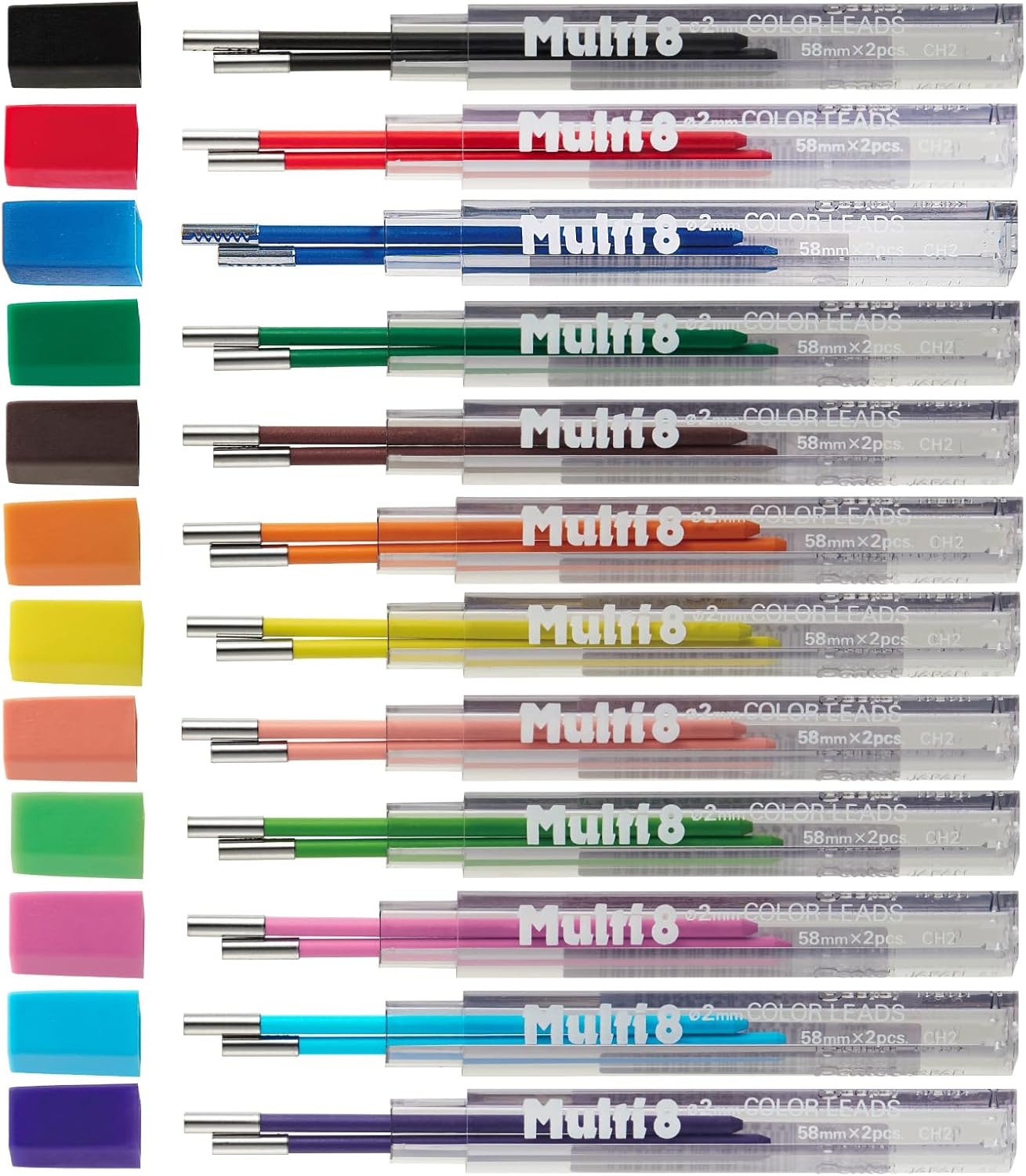 Pentel Multi 8 Colour Lead Refills – 2.0mm