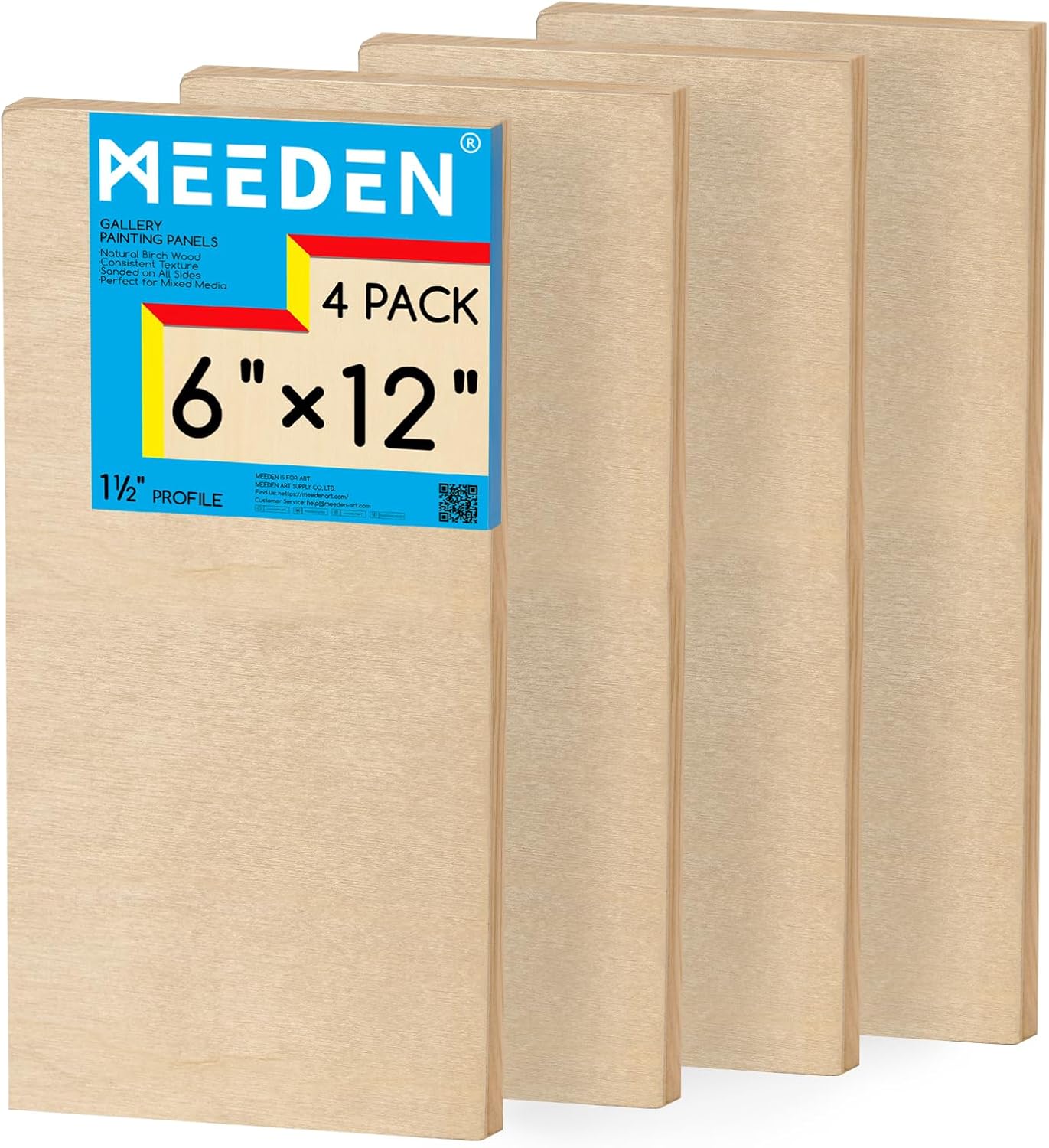 Meeden Cradled Birch Boards 1.5" Gallery Depth