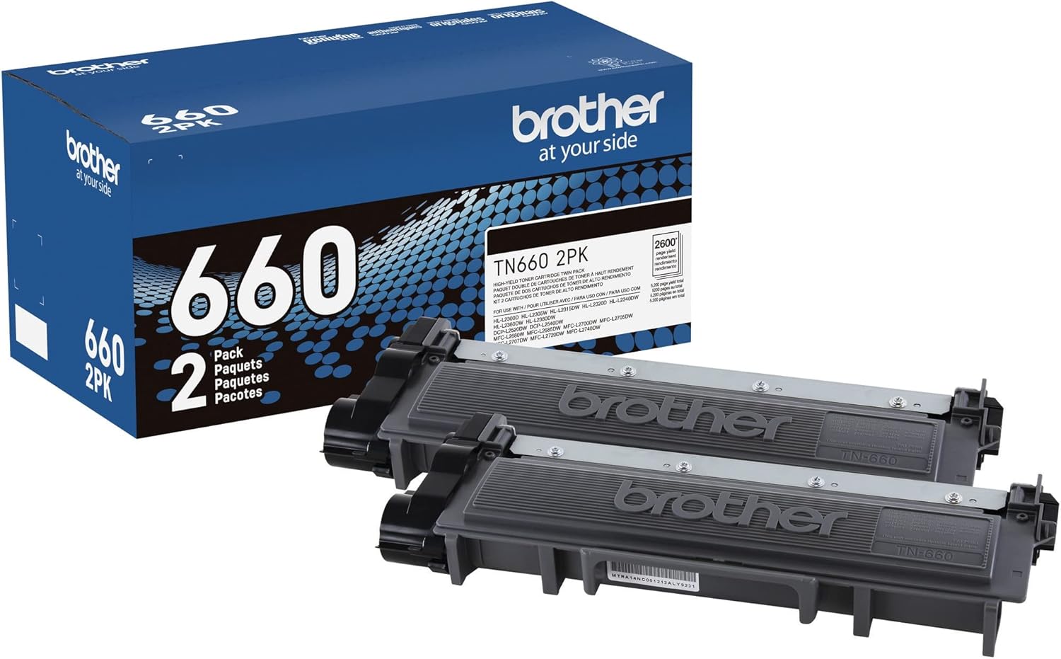 Brother Toner Cartridge TN660 Black 2600 Pages 2-Pack