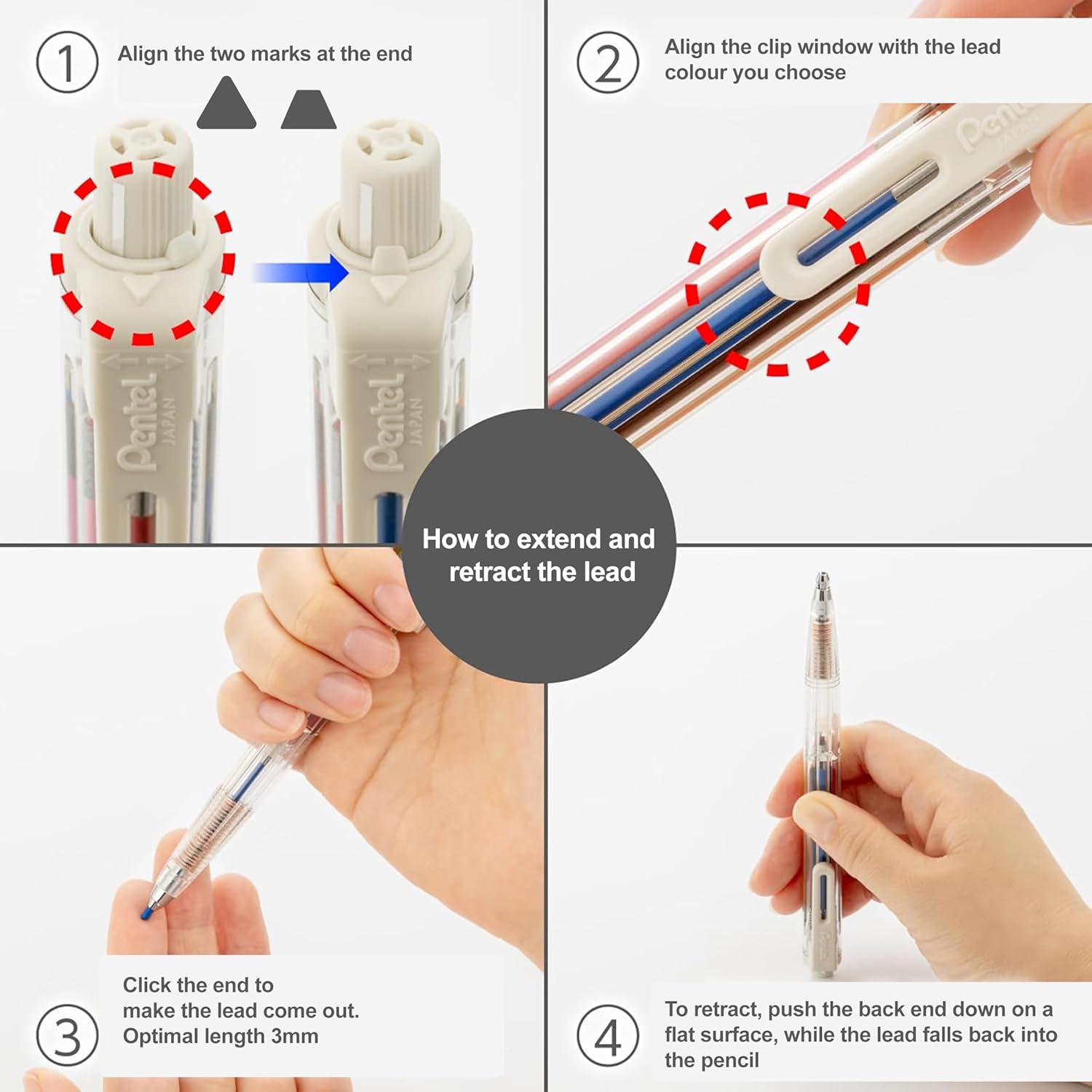 Pentel Art Multi 8 Colour Pencil (2.0mm) with Refills
