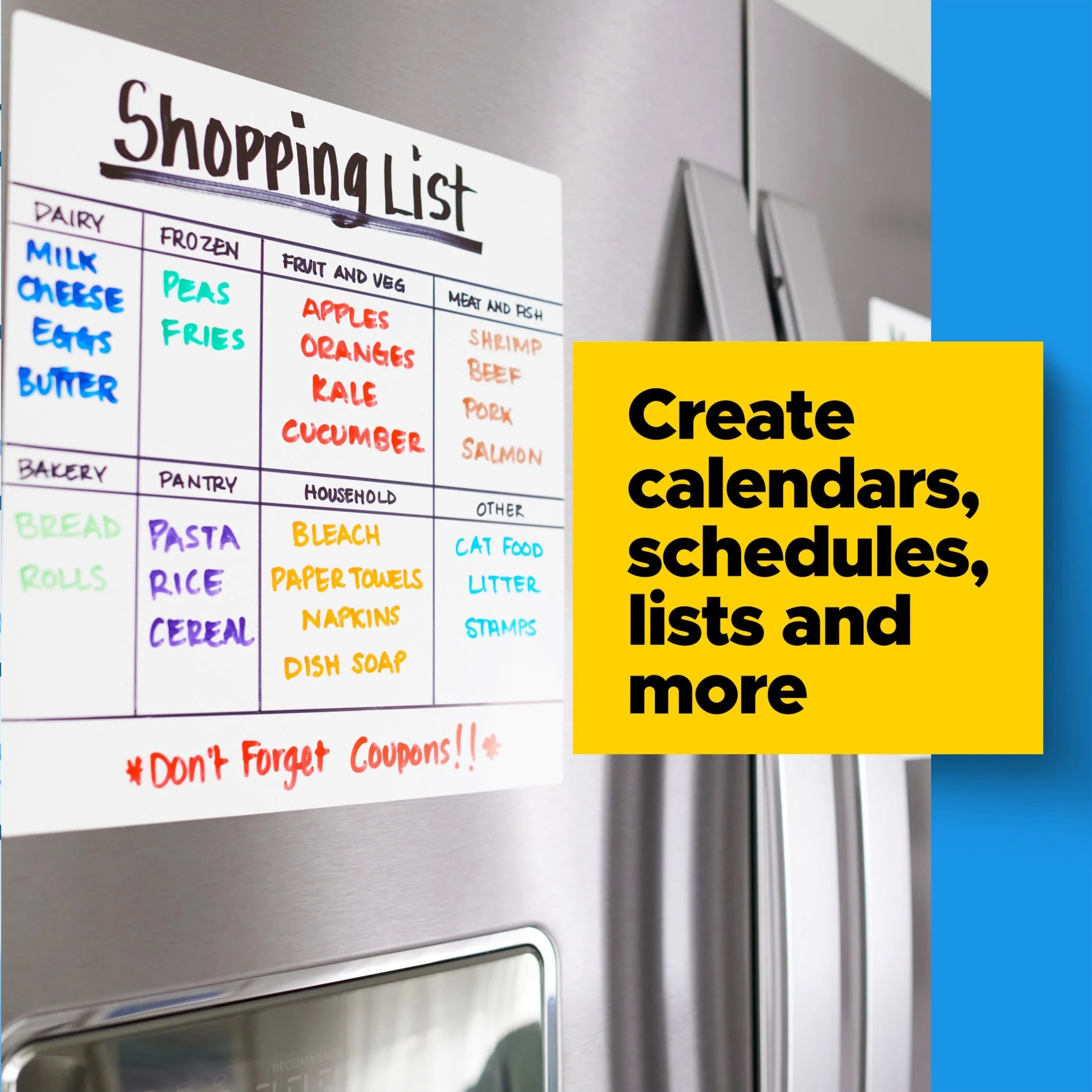 Post-it Easy Erase Flex Whiteboard Surfaces / Two 9.1" x 9.1" Sheets