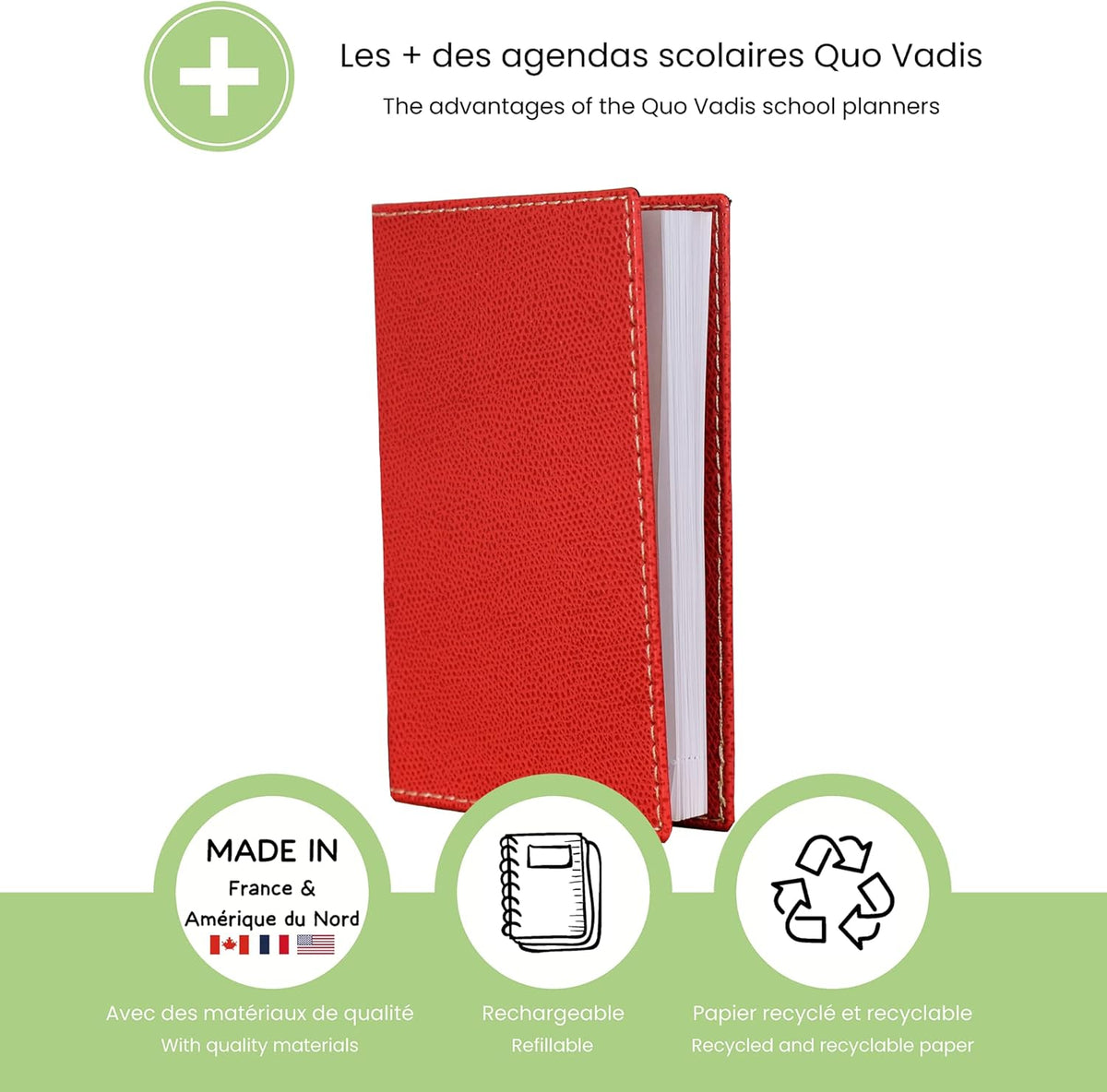 Agenda scolaire Sapa X Rouge 3 1/2 X 5 1/2 Semainier 2025/26