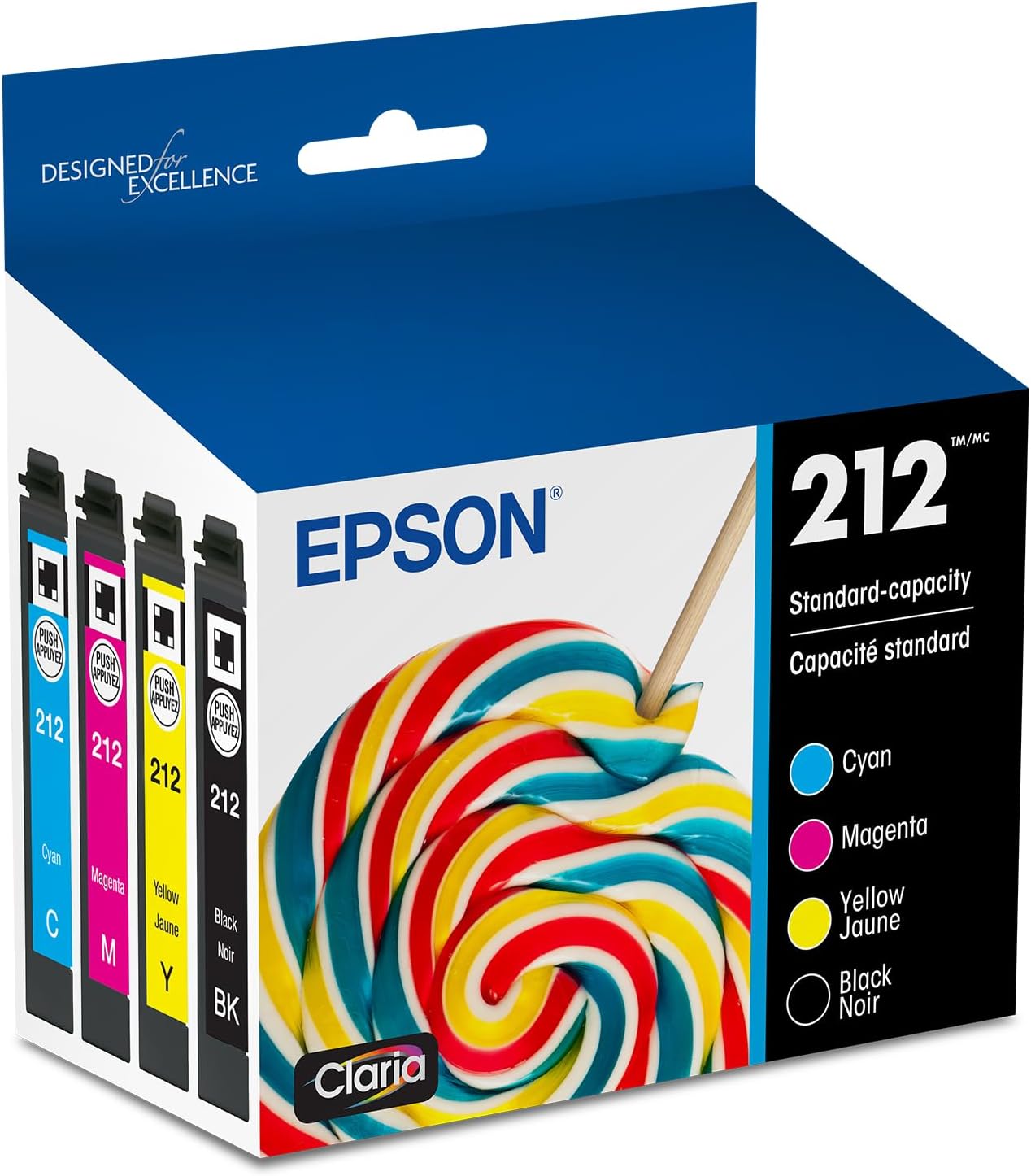 Epson T212 Ink Cartridge Combo Pack – High Capacity Black & Standard Colour (CMY)