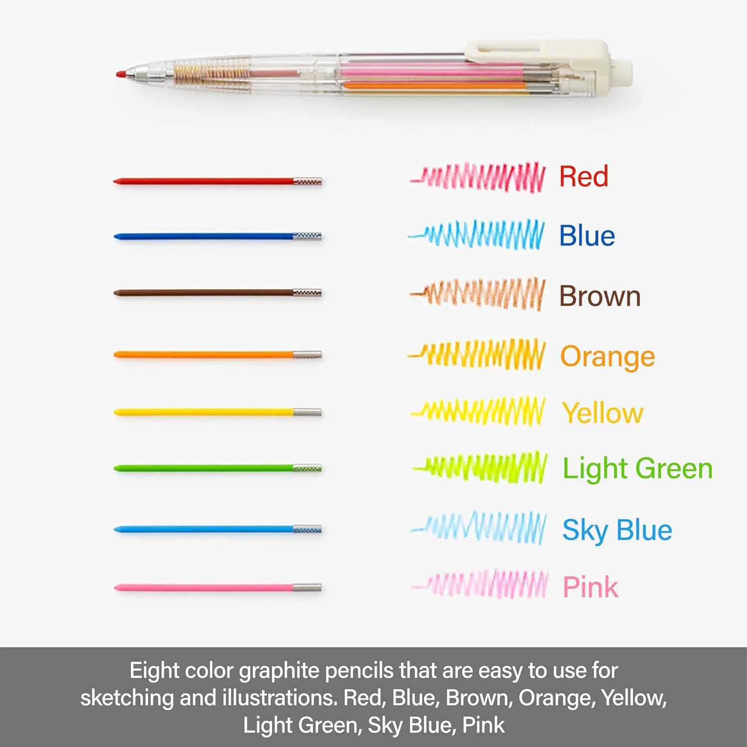 Pentel Art Multi 8 Colour Pencil (2.0mm) with Refills