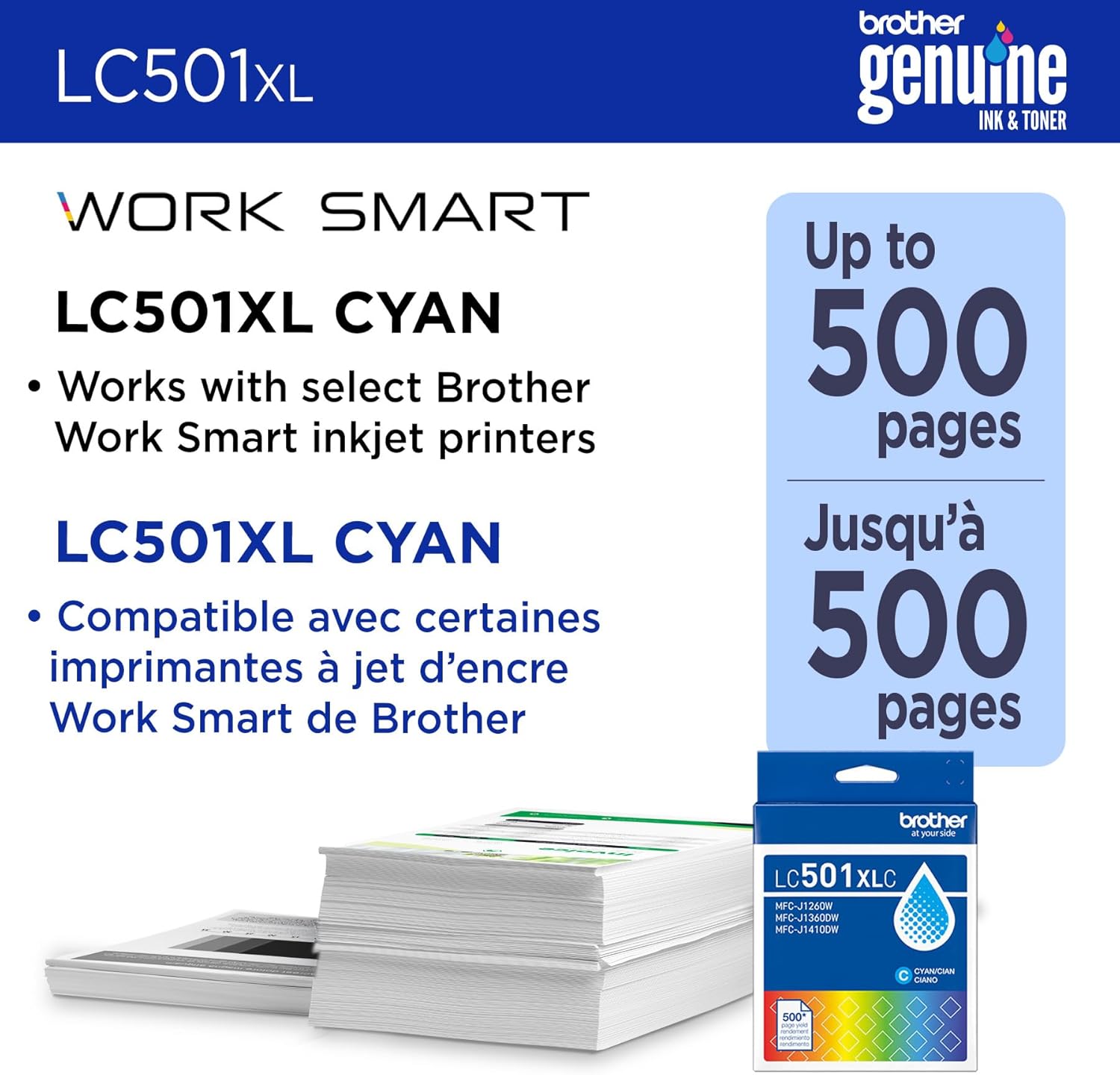 LC501XLCS Inkjet 500 Pages Cyan