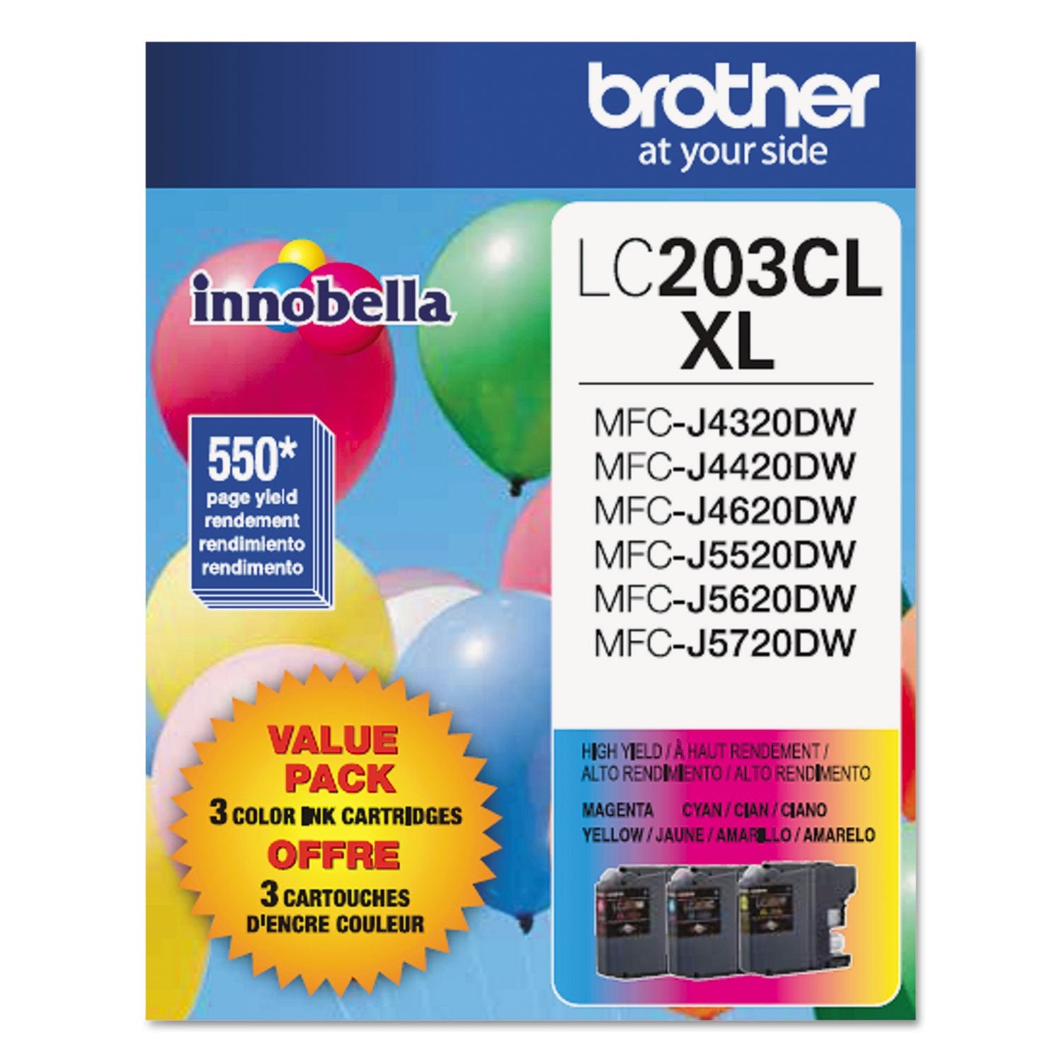 Brother LC203CL XL Colour Inkjet Cartridges LC2033PKS