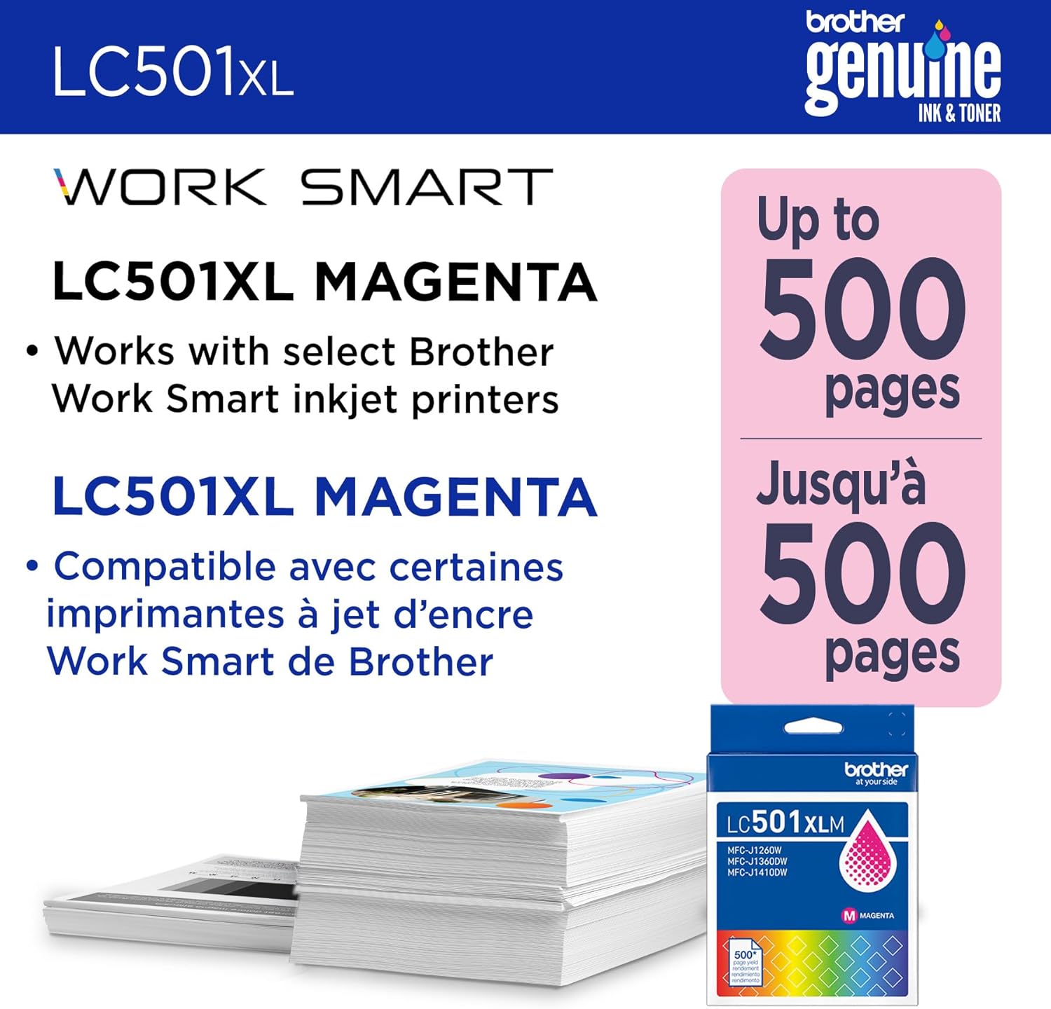 LC501XLMS Inkjet 500 Pages Magenta