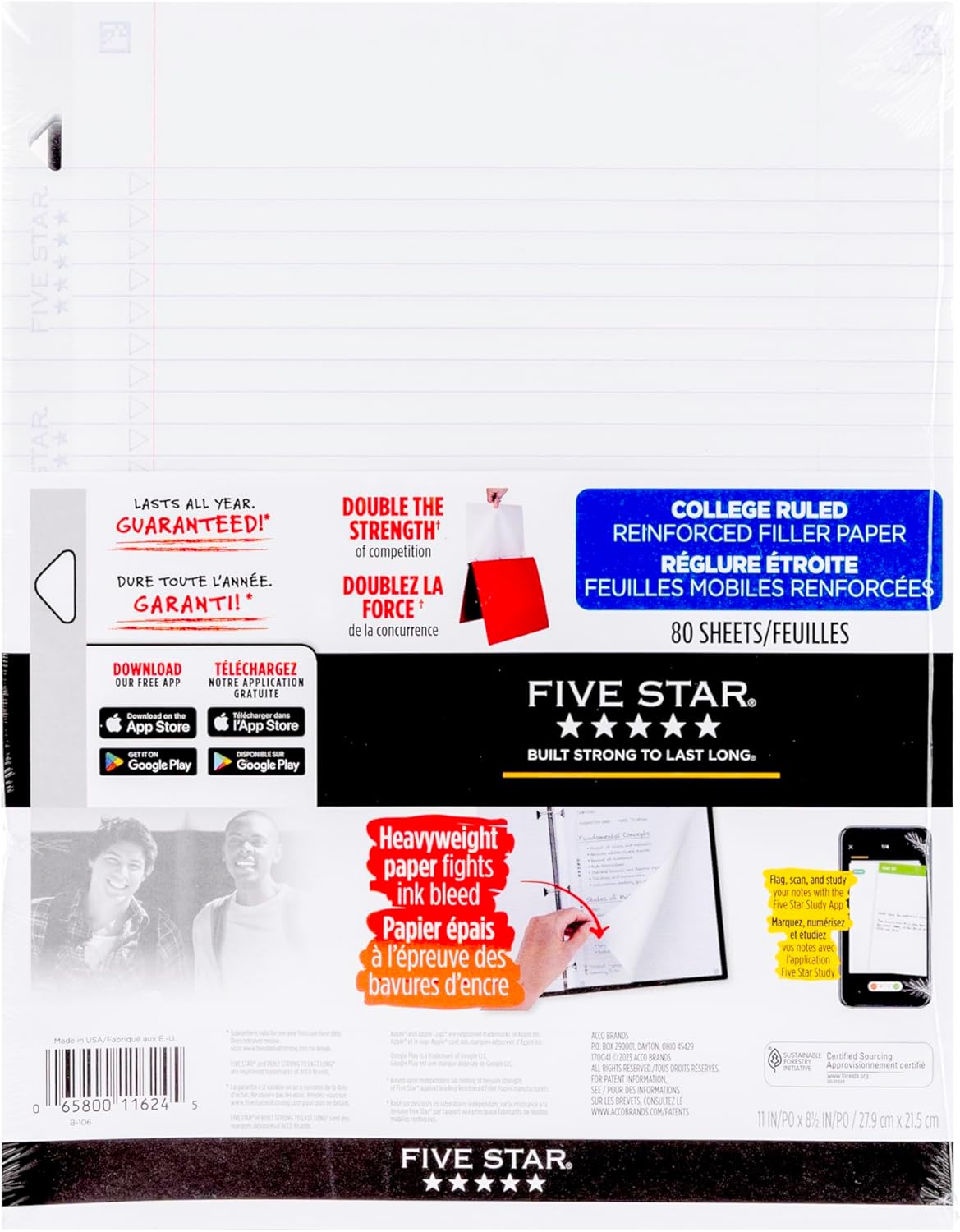 Reinforced Refill Paper  5-Star Heavyweight