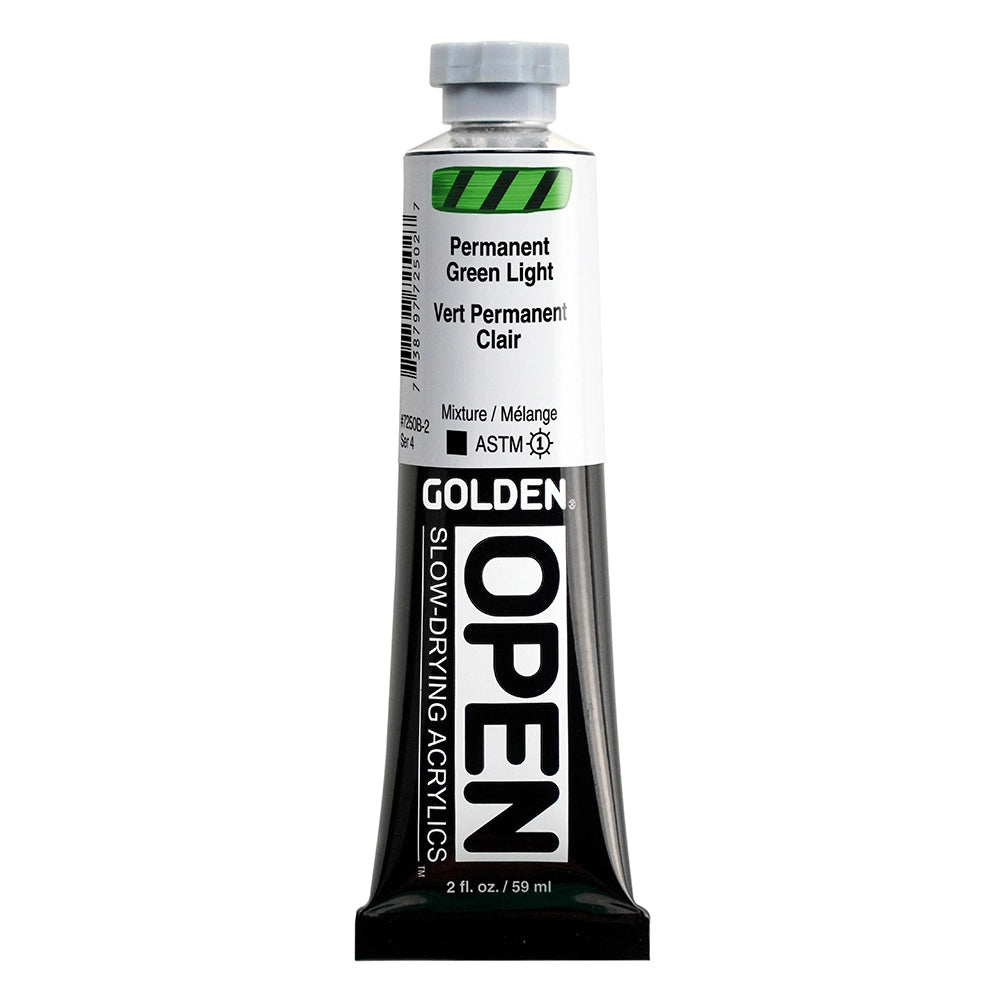 Golden OPEN Acrylic Permanent Green Light, 2 oz (59 ml) tube
